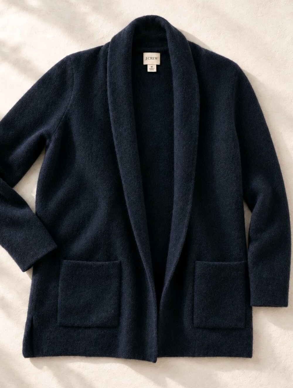 J. Crew Black Open-Front Knit Cardigan